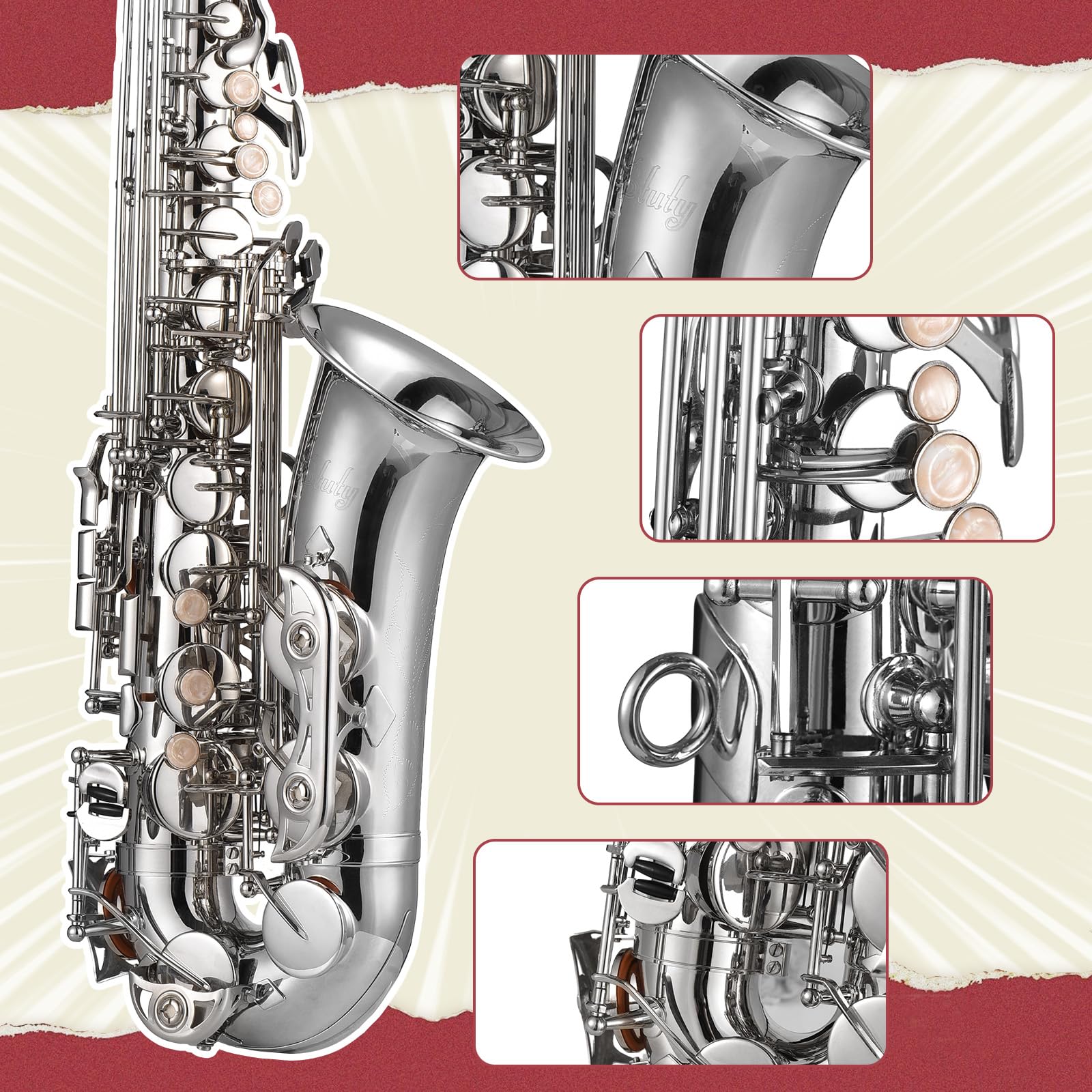 Amazon.com: Btuty Eb Alto Saxophone Brass E Flat Sax 802 Key Type
